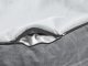 Hundebett Canvas (M) 70x60cm &quot;Classic Nest&quot; stone grey mit Lederdetails