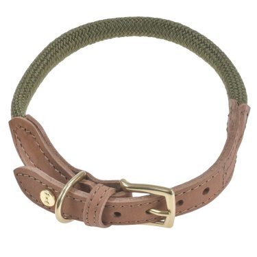 Hundehalsband Tau mit Leder (XL) 42-48cm "Torekov" shimmer green