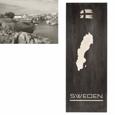 Holz-Wandbild SKANDINAVIEN Sweden